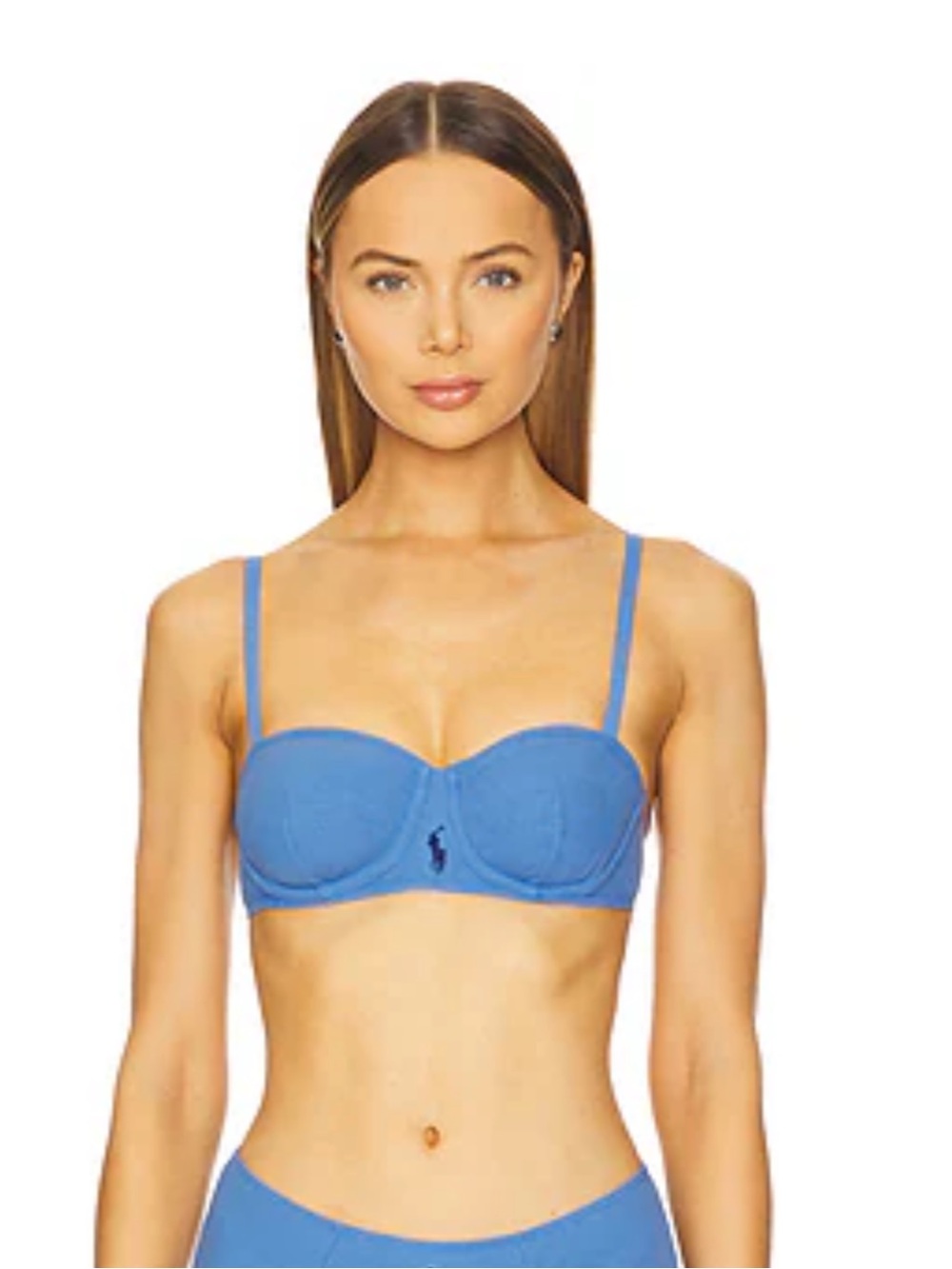 NWT Polo by Ralph Lauren Unlined Balconette Bra in Summer Blue 36C